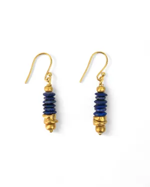 Lapis Lazuli Disc Earrings