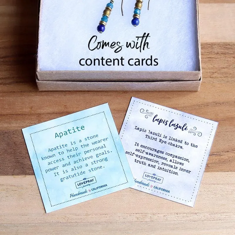 Lapis Lazuli Hematite and Apatite Earrings
