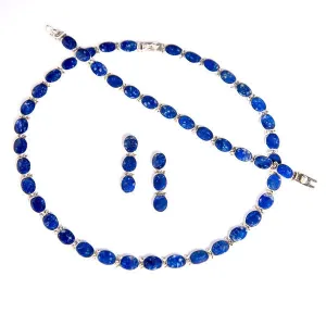 Lapis Lazuli Lican Ray Necklace Set | Handcrafted Jewelry Set | From the Andes Highlands