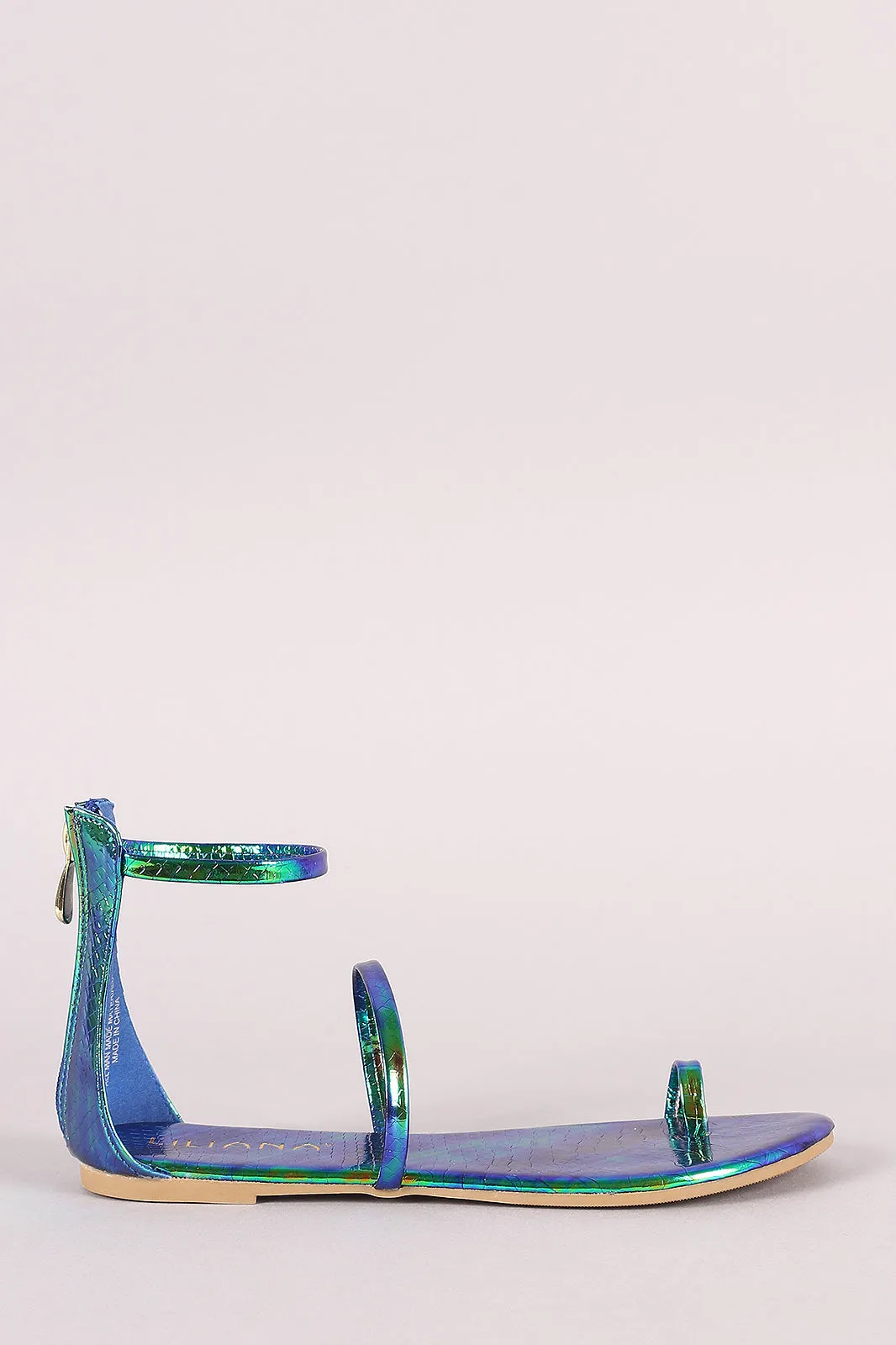 Liliana Holographic Snake Toe Ring Flat Sandal