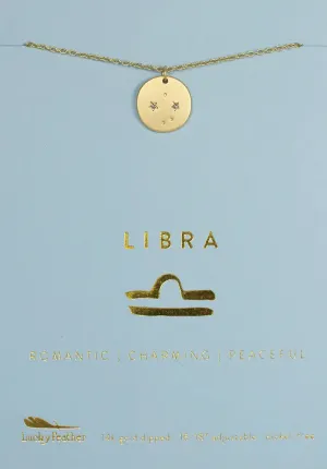 Lucky Feather Zodiac Necklace: Libra
