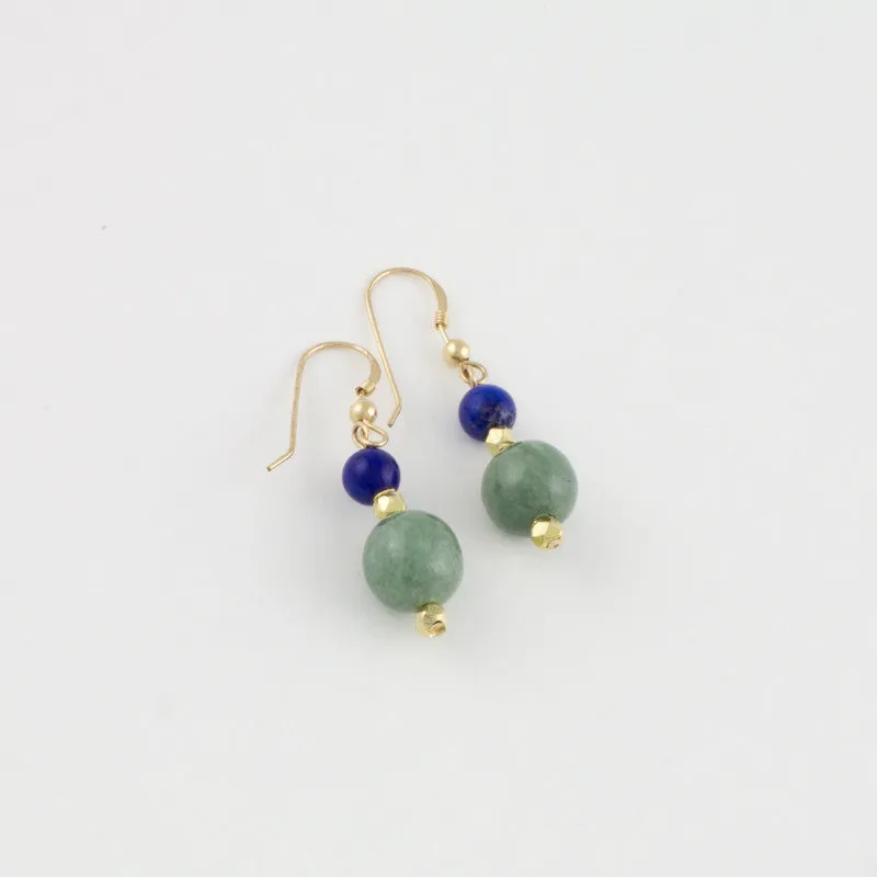 Mint Jade & Lapiz Earrings
