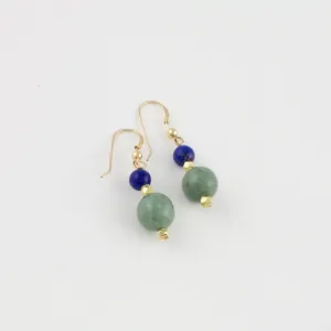 Mint Jade & Lapiz Earrings