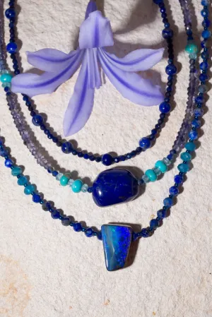 Necklace Australian Opal Blue Wave