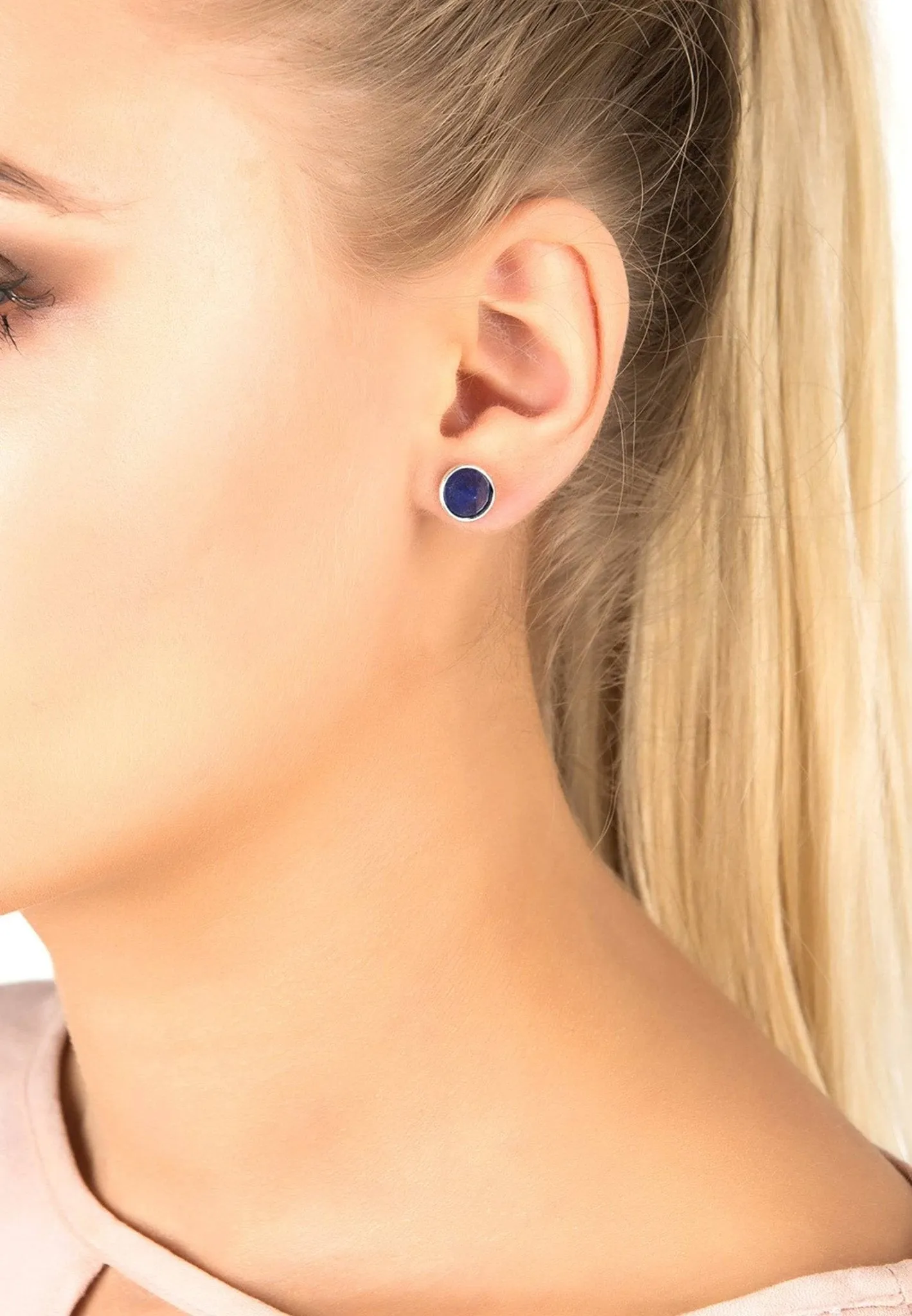 Pia Gemstone Spike Earrings Silver Lapis Lazuli