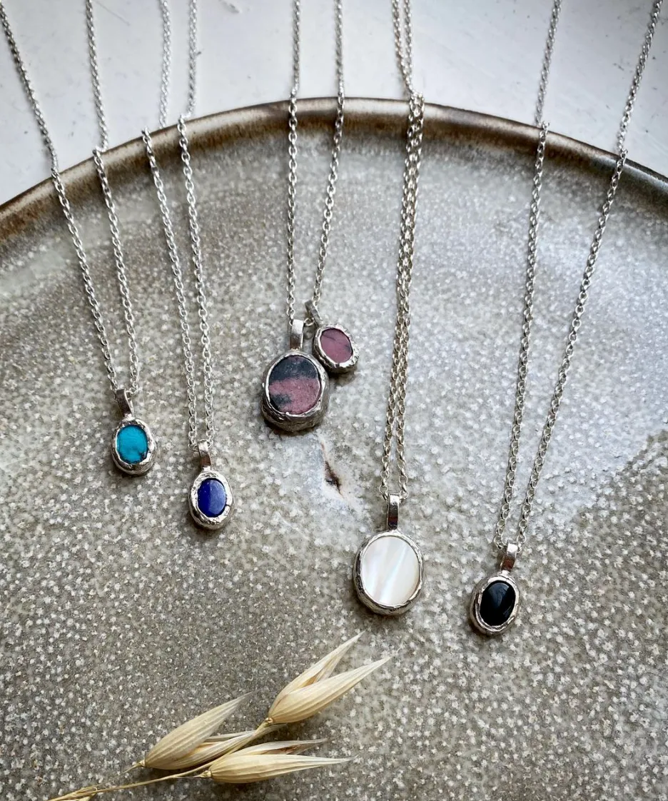 Rustic lapis lazuli necklace small