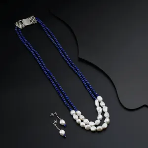 Silver with Lapis Lazuli Moonlit Pearls set