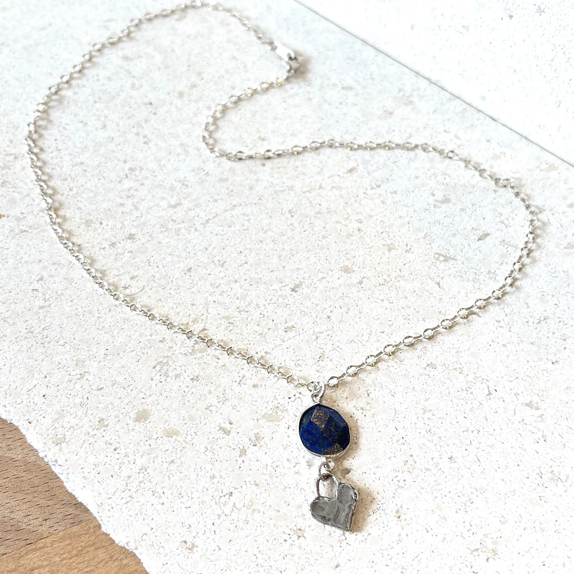 SS Charmed Hearts Lapis Necklace