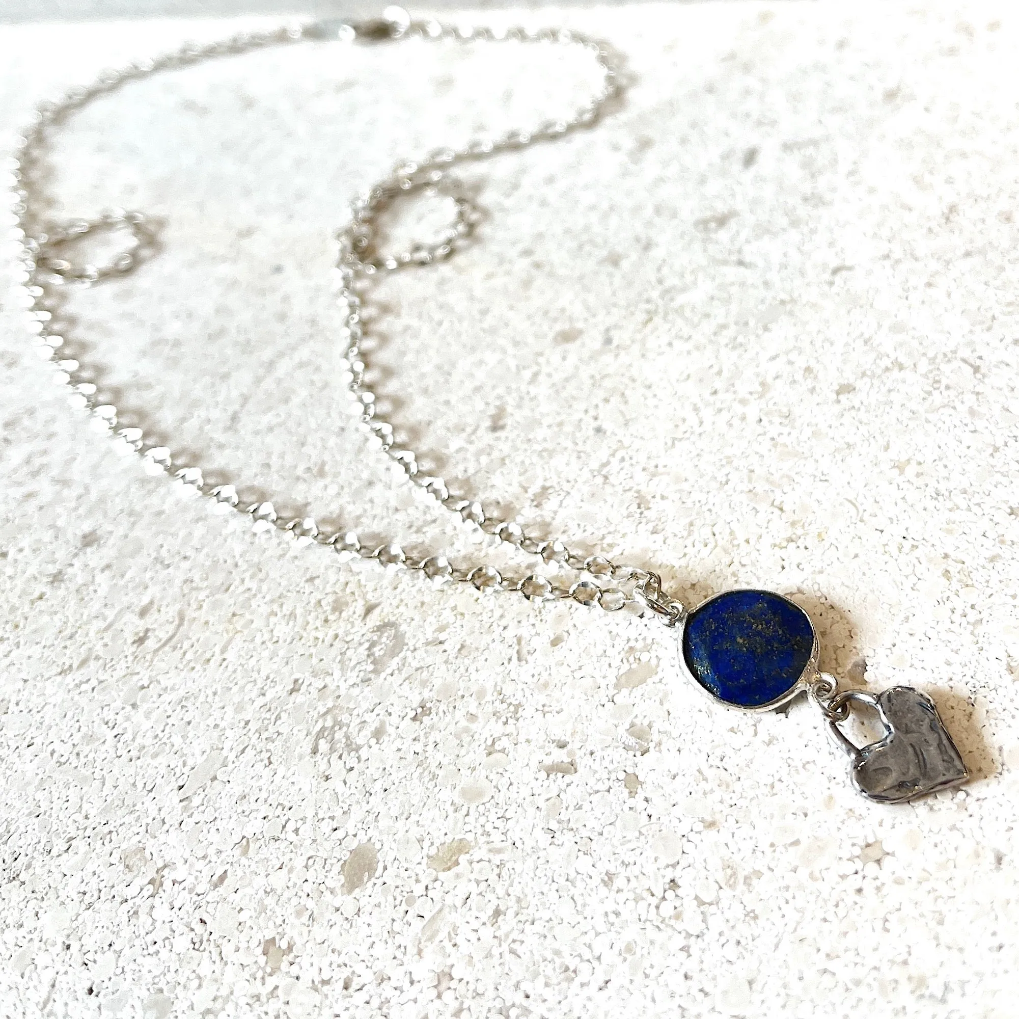 SS Charmed Hearts Lapis Necklace