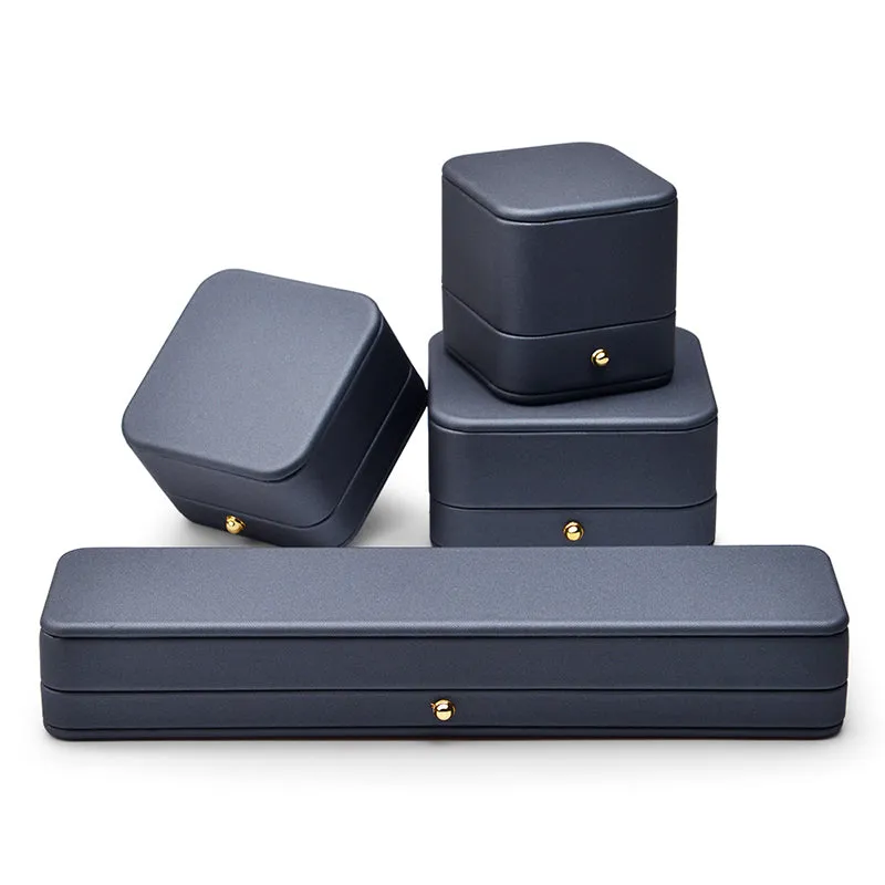 Steel Blue PU Leather Bracelet Chain Box H069