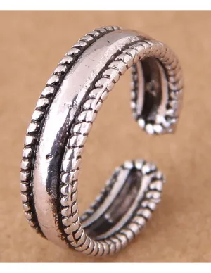 TR34 Silver Antique Design Toe Ring